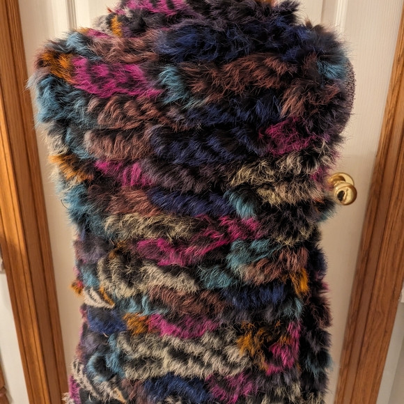 Emilio Pepe multicoloured rabbit fur vest - Picture 2 of 2